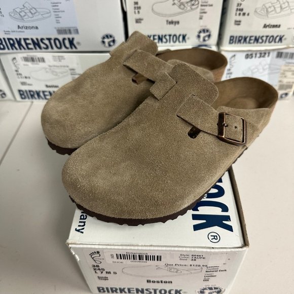 Birkenstock Shoes Birkenstock Boston 38 245 L7 Suede Taupe Sandals